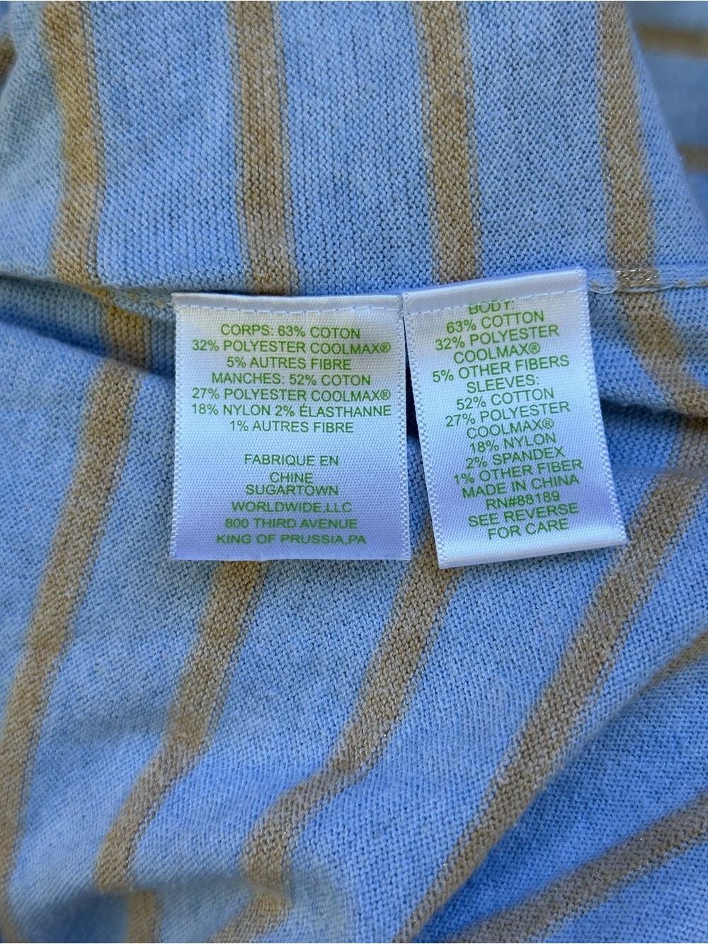 Lilly Pulitzer Light Blue & Metallic Gold Striped Cobo Oversized Sweater XS - Picture 4 of 5